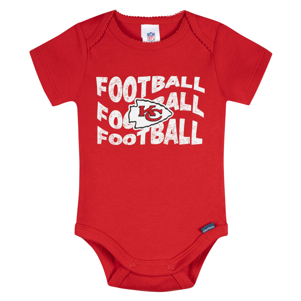 3-Pack Baby Girls Kansas City Chiefs Bodysuit Set, view 4