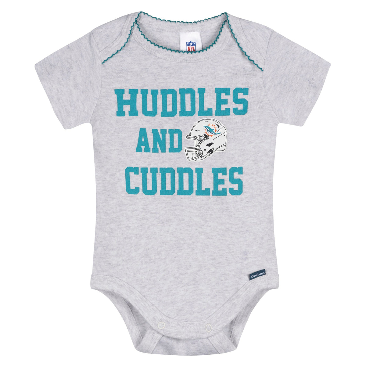 3-Pack Baby Girls Miami Dolphins Bodysuit Set, view 2