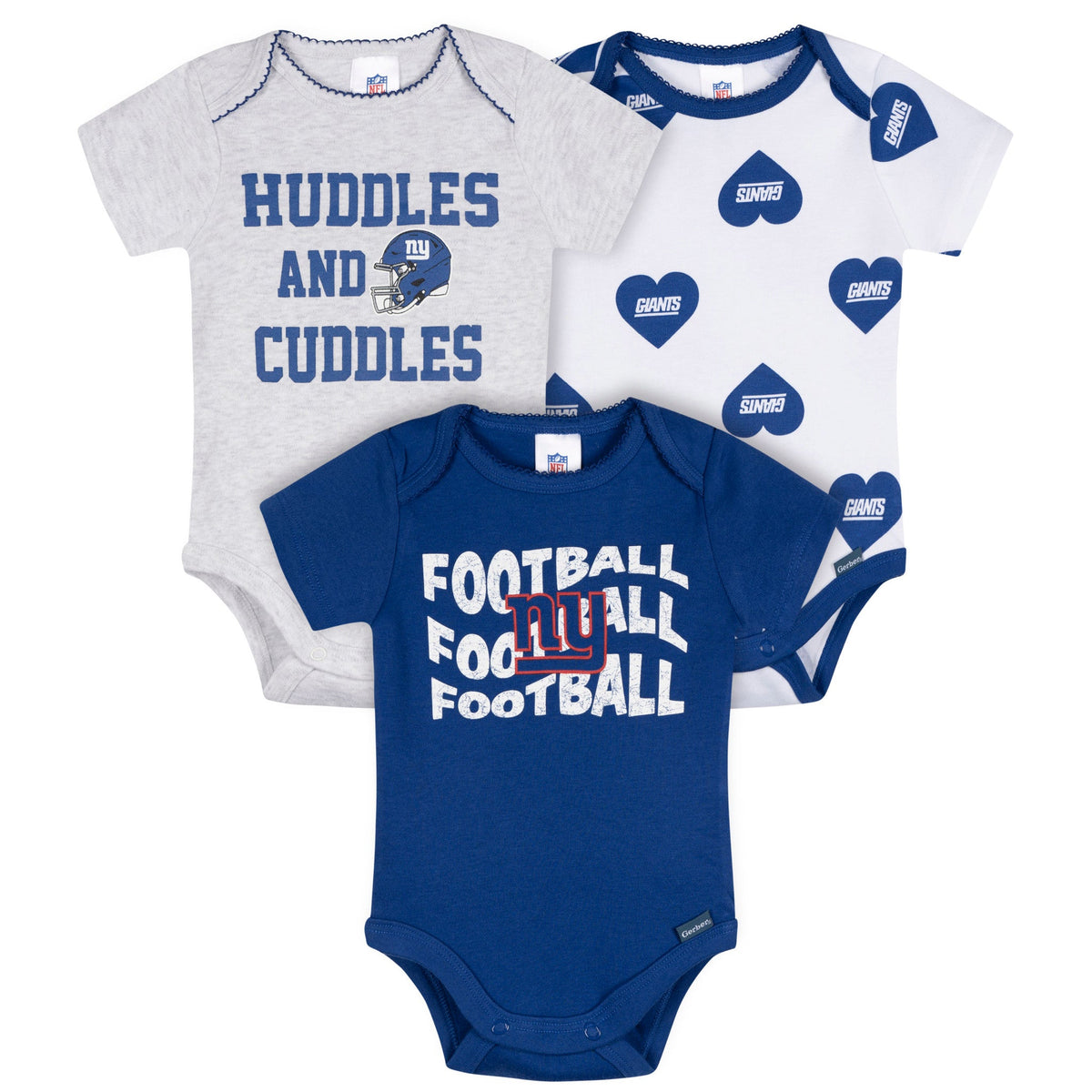 3-Pack Baby Girls New York Giants Bodysuit Set