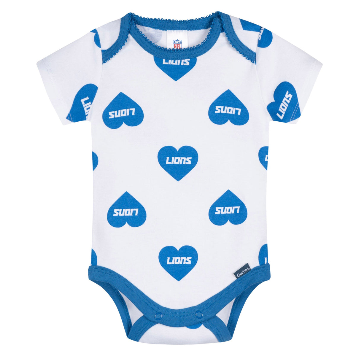 3-Pack Baby Girls Detroit Lions Bodysuit Set, view 3
