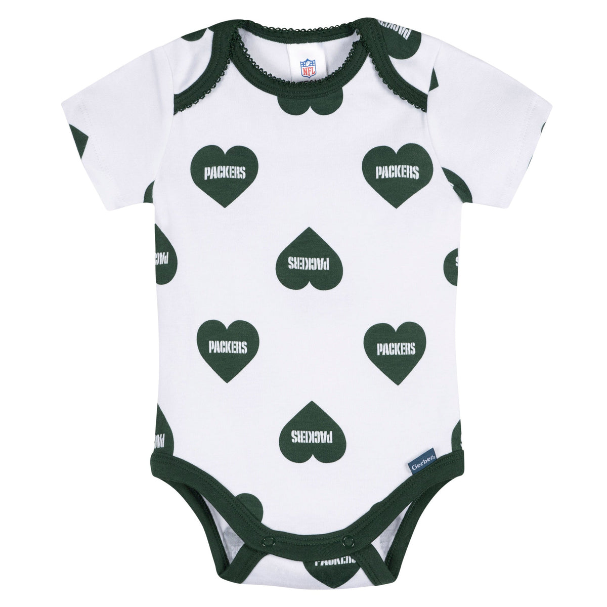 3-Pack Baby Girls Green Bay Packers Bodysuit Set, view 2