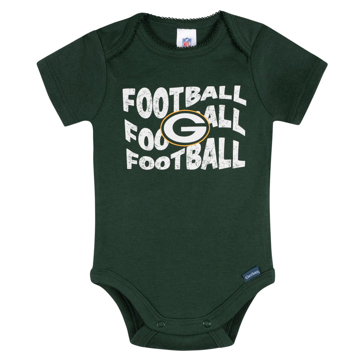 3-Pack Baby Girls Green Bay Packers Bodysuit Set, view 4