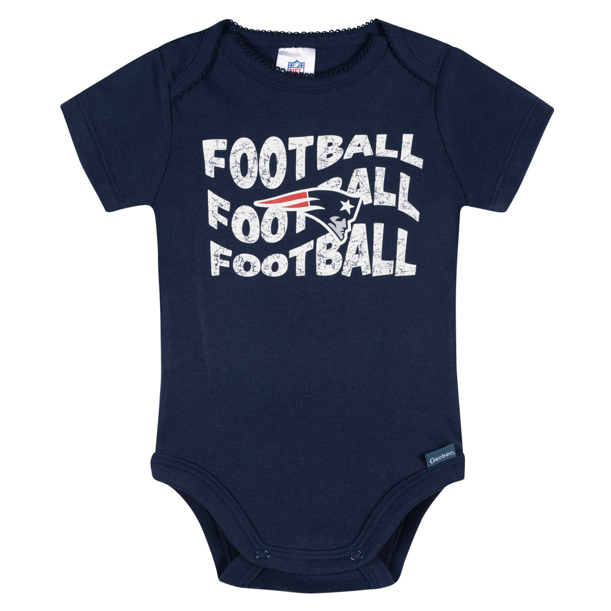 3-Pack Baby Girls New England Patriots Bodysuit Set, view 3