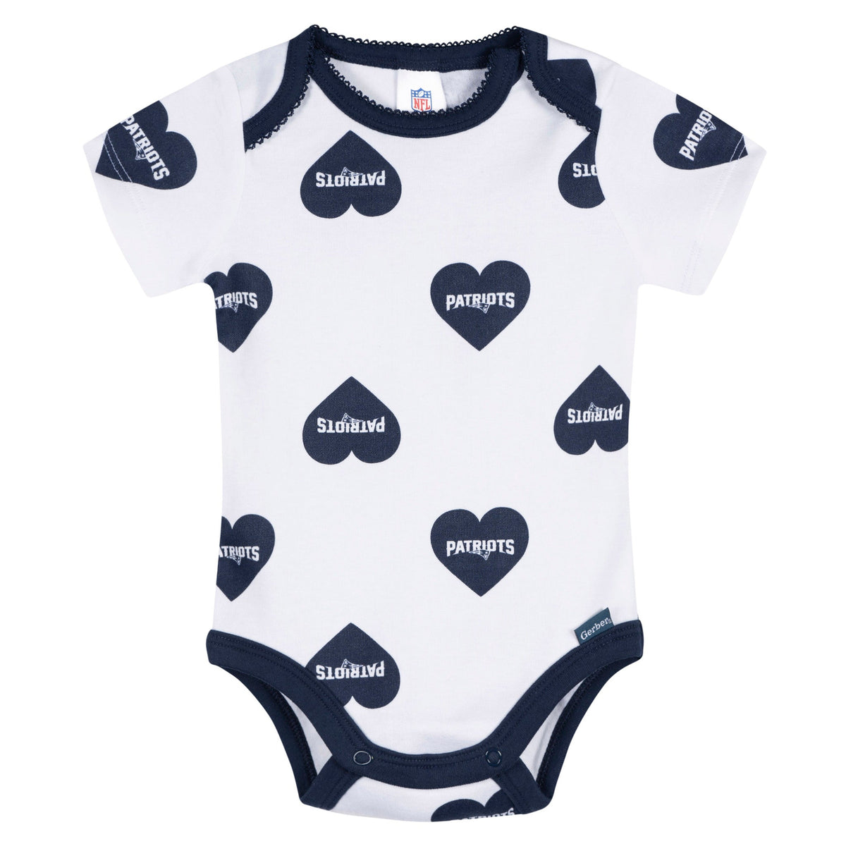 3-Pack Baby Girls New England Patriots Bodysuit Set, view 4