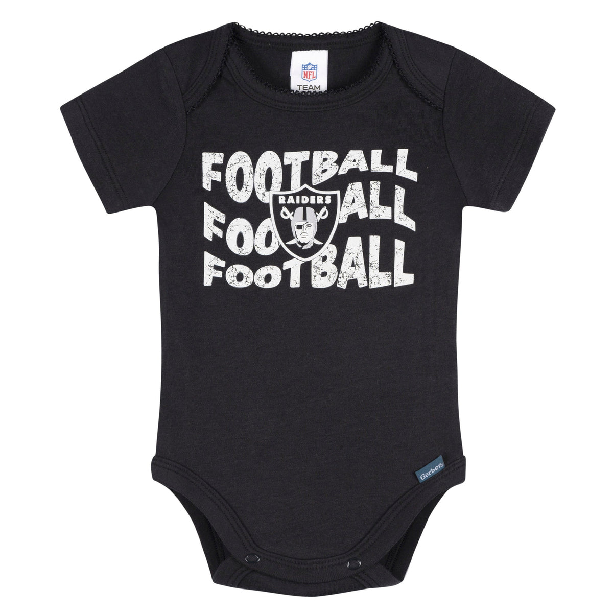 3-Pack Baby Girls Las Vegas Raiders Bodysuit Set, view 4