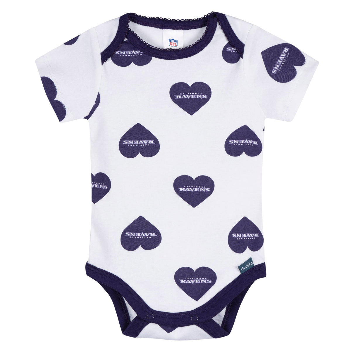 3-Pack Baby Girls Baltimore Ravens Bodysuit Set, view 3