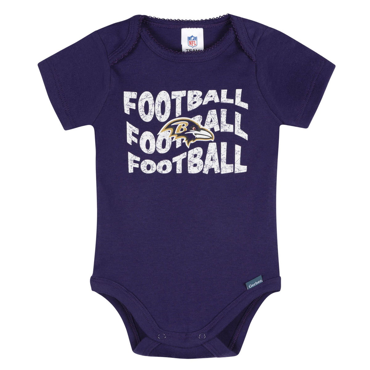 3-Pack Baby Girls Baltimore Ravens Bodysuit Set, view 4