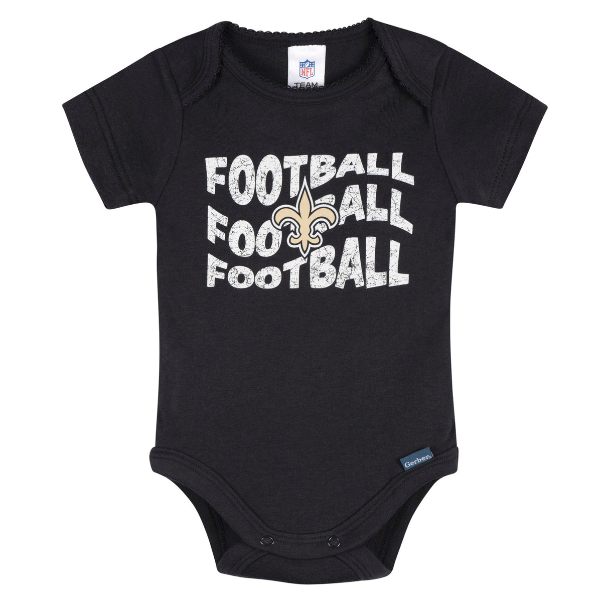 3-Pack Baby Girls New Orleans Saints Bodysuit Set, view 4