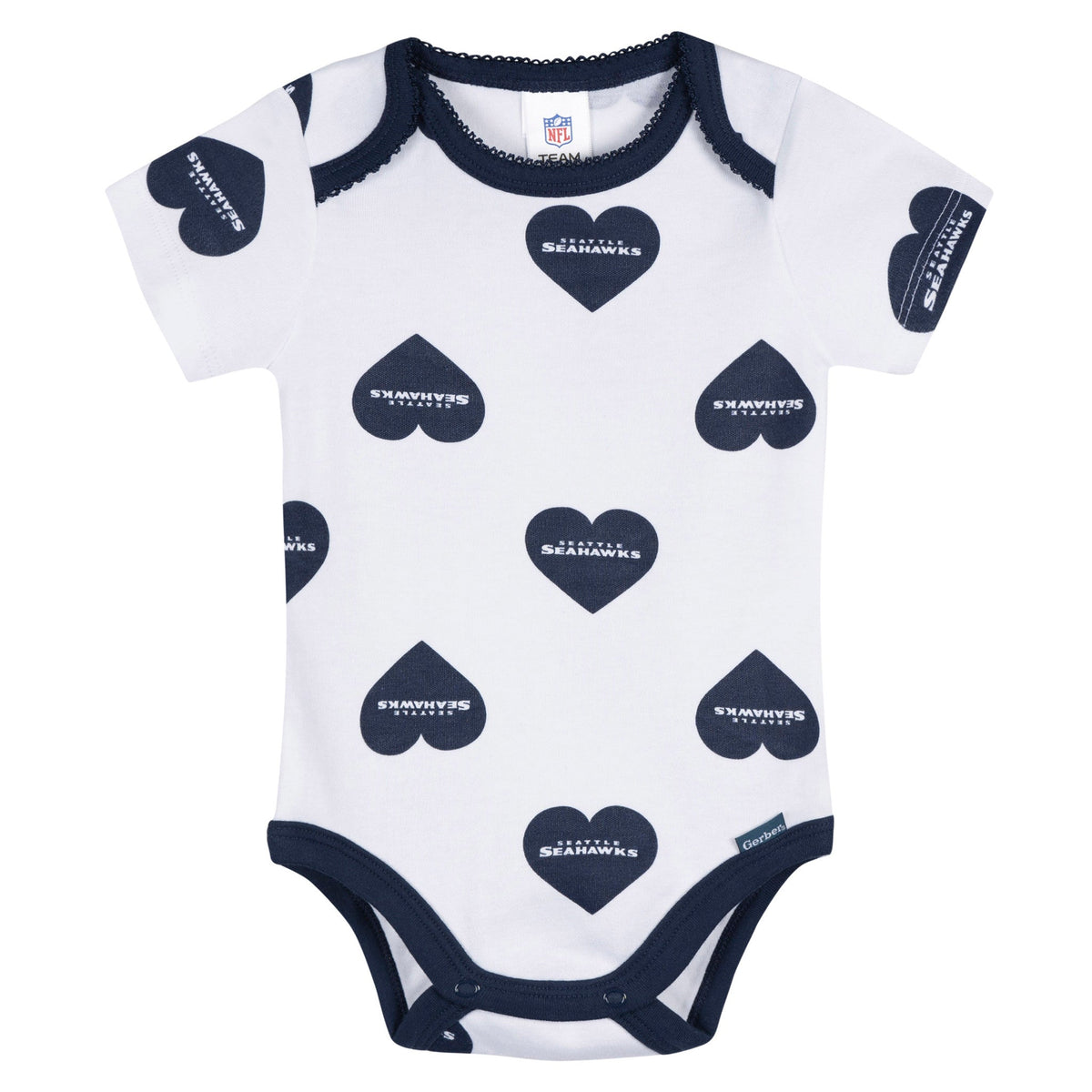 3-Pack Baby Girls Seattle Seahawks Bodysuit Set, view 3