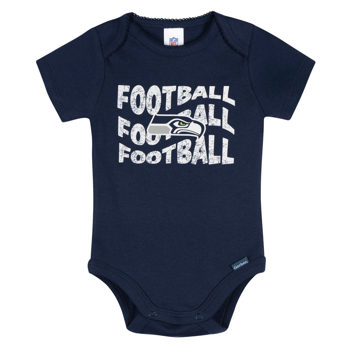 3-Pack Baby Girls Seattle Seahawks Bodysuit Set, view 4