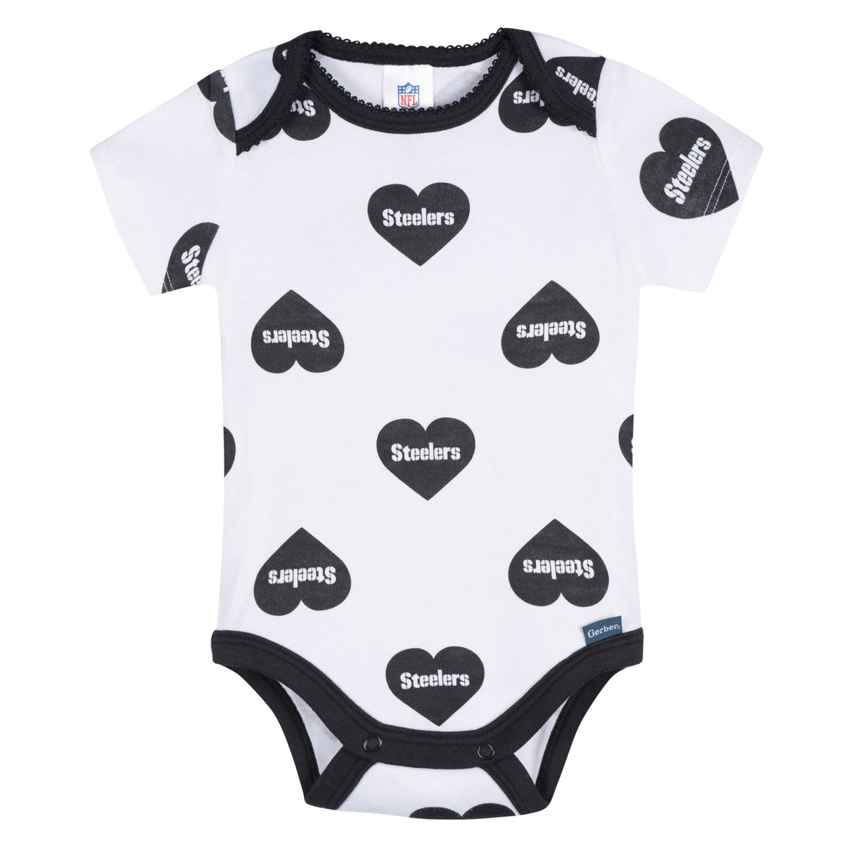 3-Pack Baby Girls Pittsburgh Steelers Bodysuit Set, view 3