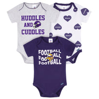 3-Pack Baby Girls Minnesota Vikings Bodysuit Set
