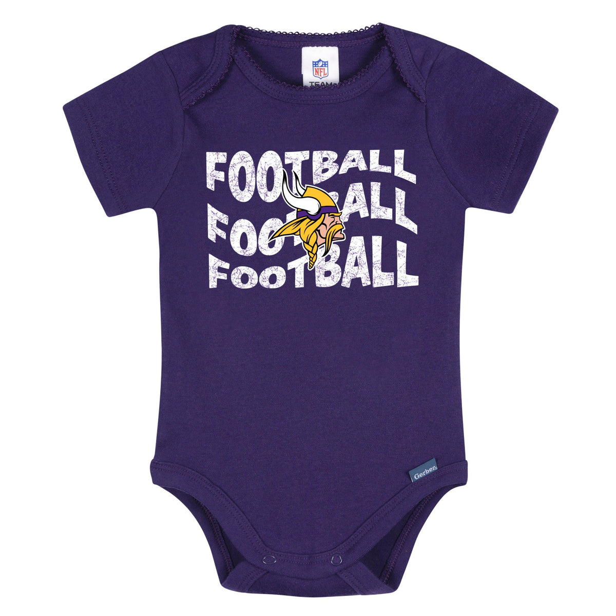 3-Pack Baby Girls Minnesota Vikings Bodysuit Set, view 2