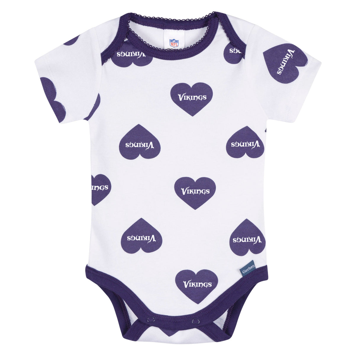 3-Pack Baby Girls Minnesota Vikings Bodysuit Set, view 4