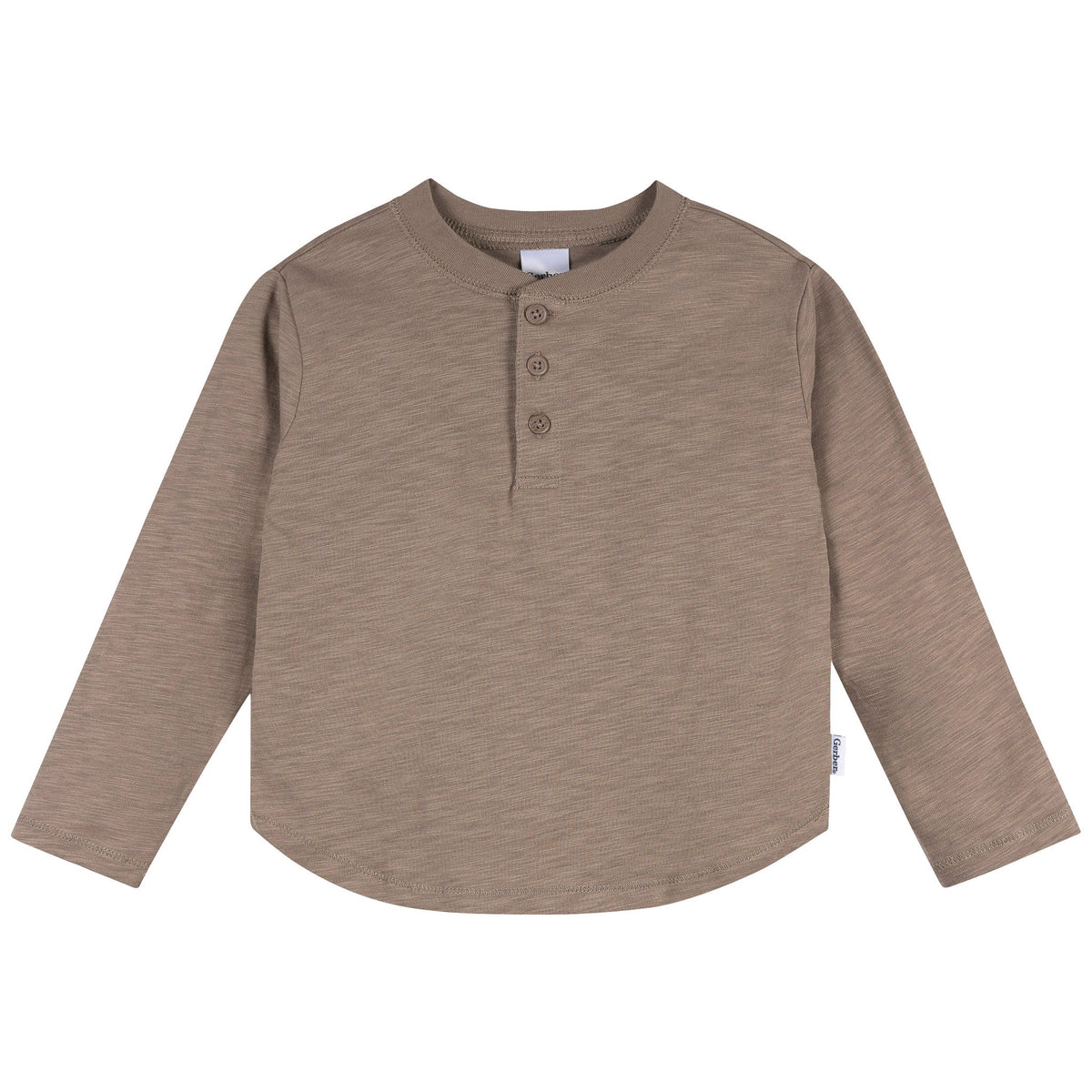 3-Pack Infant & Toddler Boys Green/Brown/Oatmeal Long Sleeve Shirts, view 4