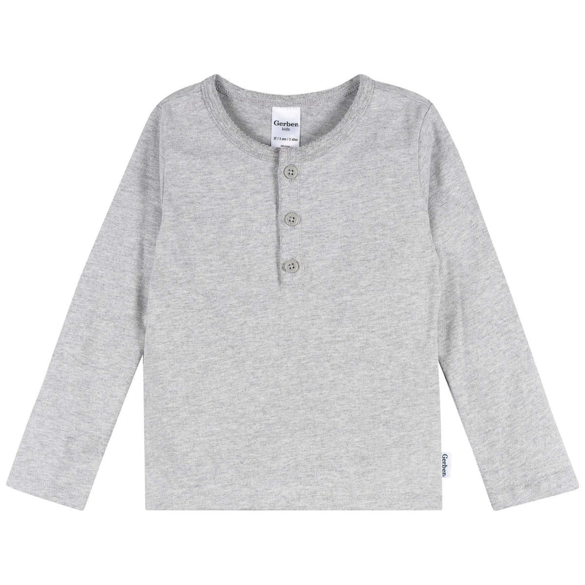 3-Pack Infant & Toddler Girls Black/White/Grey Long Sleeve Shirts, view 3