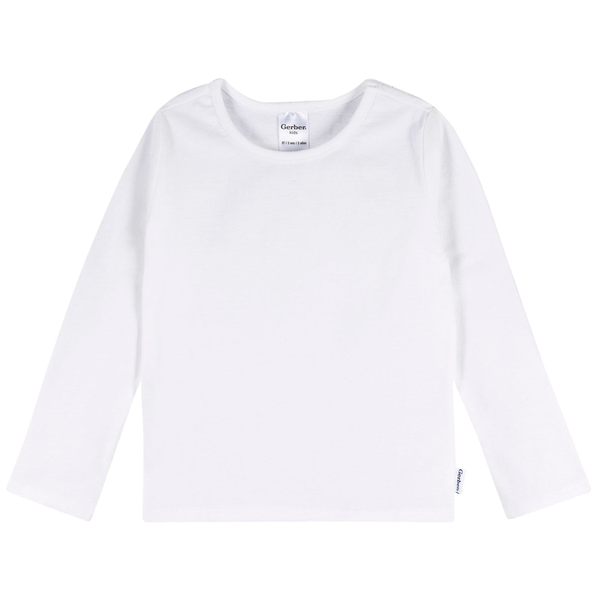 3-Pack Infant & Toddler Girls Black/White/Grey Long Sleeve Shirts, view 2