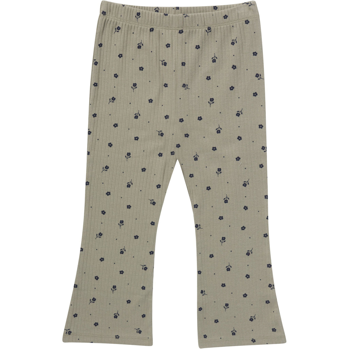 3-Pack Infant & Toddler Girls Green Daisies, Blue and Gray Textured Flare Leggings, view 2