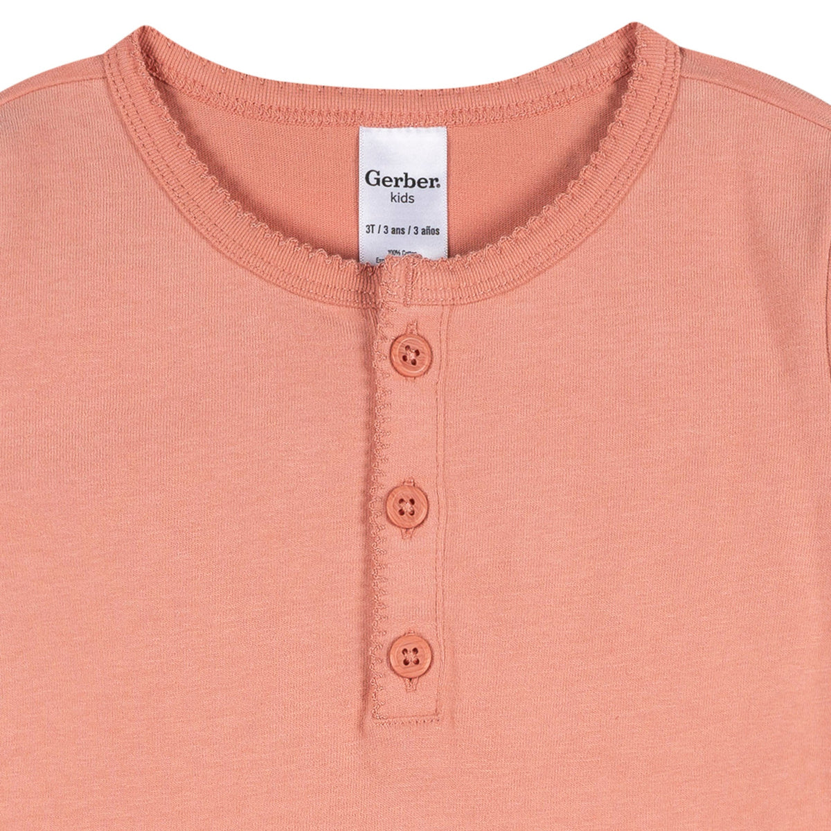 3-Pack Infant & Toddler Girls Green/Pink/Coral Long Sleeve Shirts, view 4
