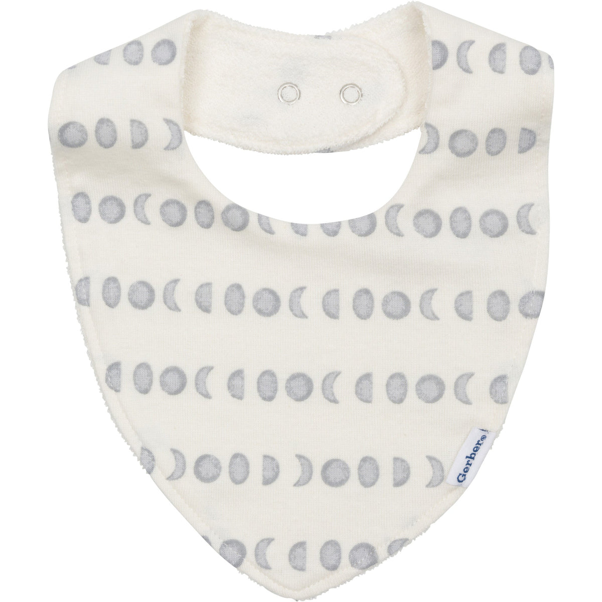 3-Piece Baby Neutral Grey Moons Bandana Bib & Burpcloth Set, view 2