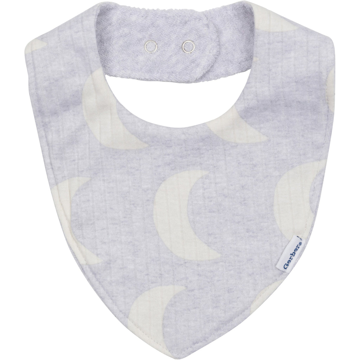3-Piece Baby Neutral Grey Moons Bandana Bib & Burpcloth Set, view 4