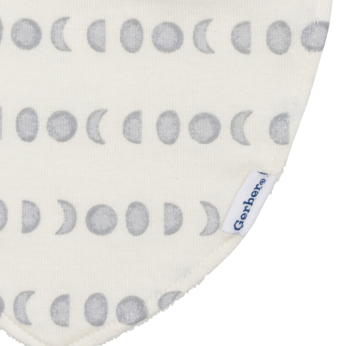 3-Piece Baby Neutral Grey Moons Bandana Bib & Burpcloth Set, view 3
