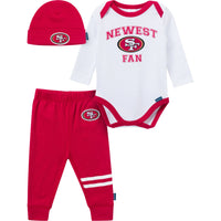 3-Piece Baby Boys 49ers Onesies® Bodysuit, Active Pant and Cap