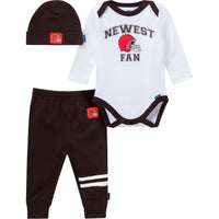 3-Piece Baby Boys Cleveland Browns Bodysuit, Active Pant and Cap