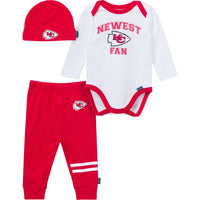 3-Piece Baby Boys Kansas City Chiefs Bodysuit, Active Pant and Cap