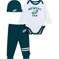 3-Piece Baby Boys Philadelphia Eagles Bodysuit, Active Pant and Cap
