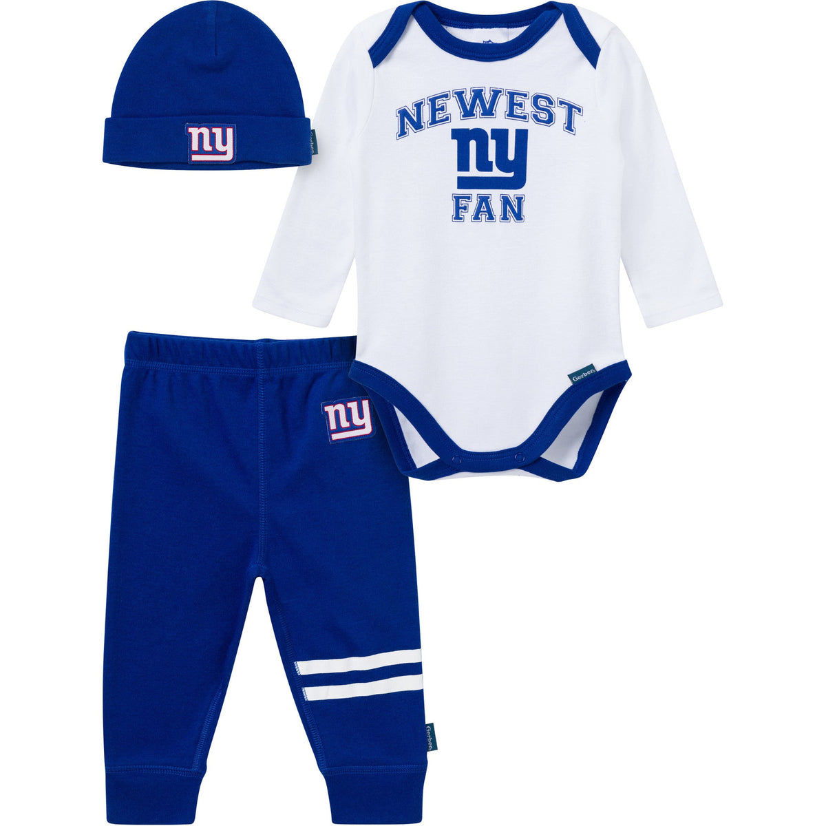 3-Piece Baby Boys New York Giants Bodysuit, Active Pant and Cap
