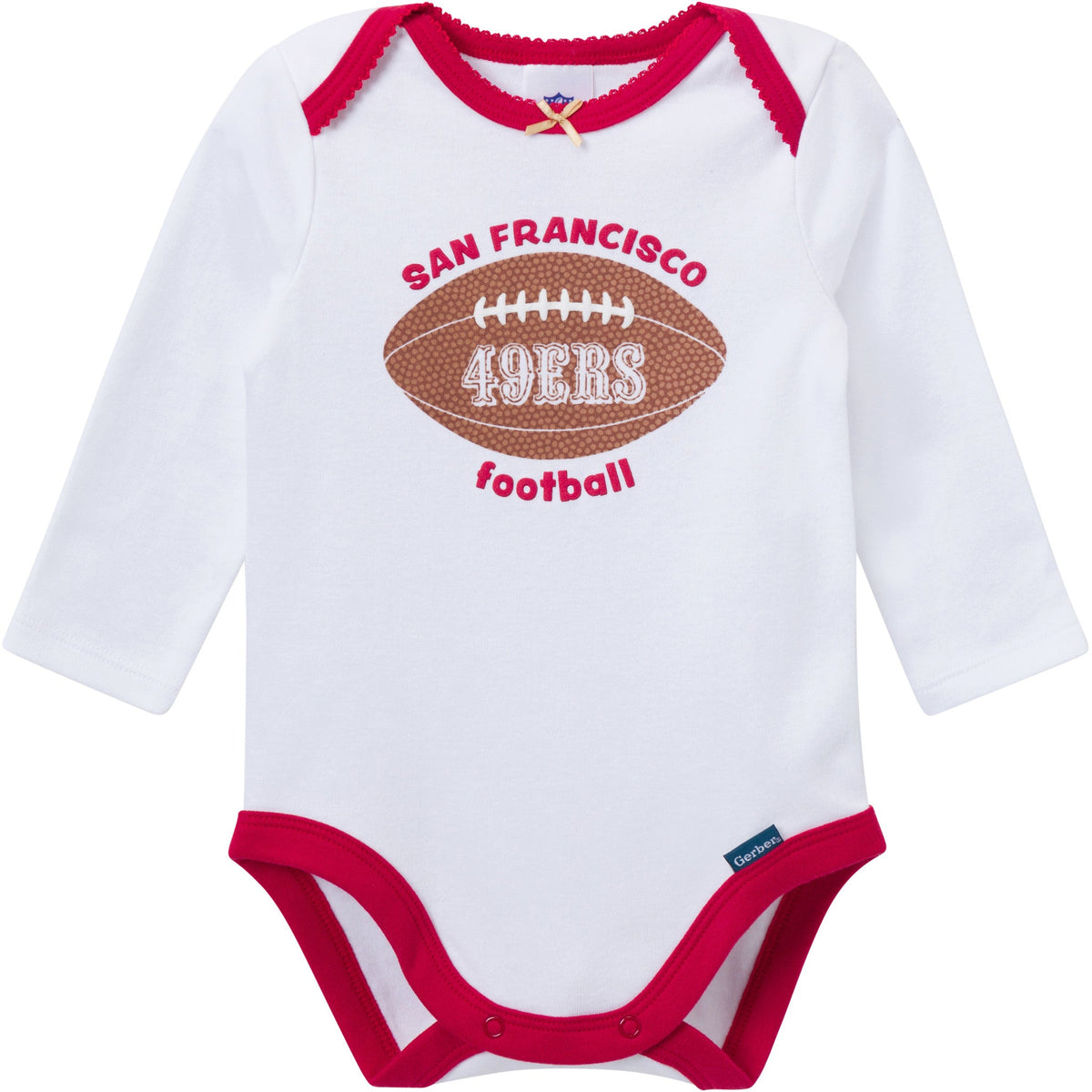 3-Piece Baby Girls 49ers Bodysuit, Pants & Headband Set, view 3