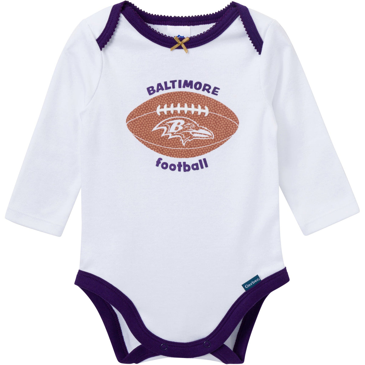 3-Piece Baby Girls Baltimore Ravens Bodysuit, Pants & Headband Set, view 3