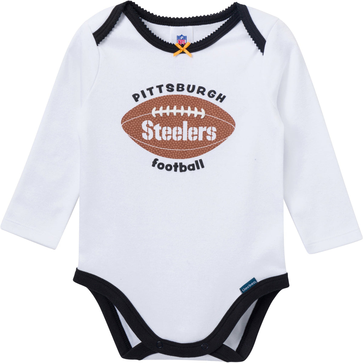 3-Piece Baby Girls Pittsburgh Steelers Bodysuit, Pants & Headband Set, view 3
