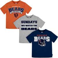 3-Pack Infant & Toddler Neutral Chicago Bears T-Shirts