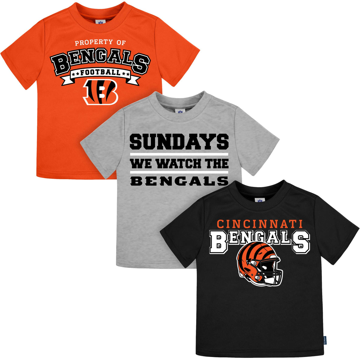3-Pack Infant & Toddler Neutral Cincinatti Bengals T-Shirts