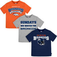 3-Pack Infant & Toddler Neutral Denver Broncos T-Shirts