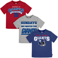 3-Pack Infant & Toddler Neutral New York Giants T-Shirts
