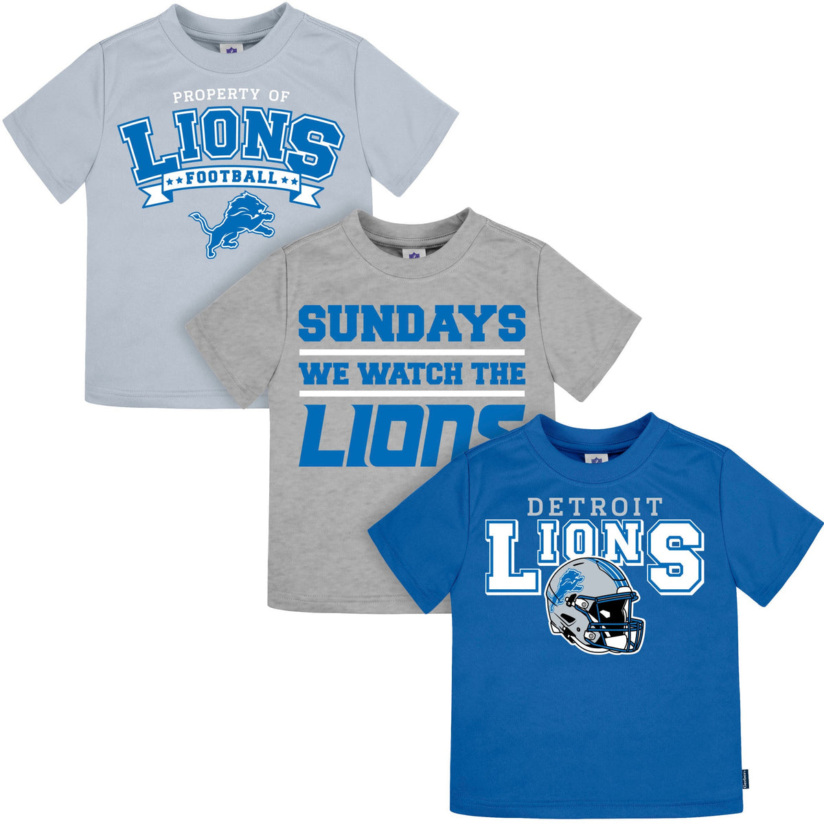 3-Pack Infant & Toddler Neutral Detroit Lions T-Shirts