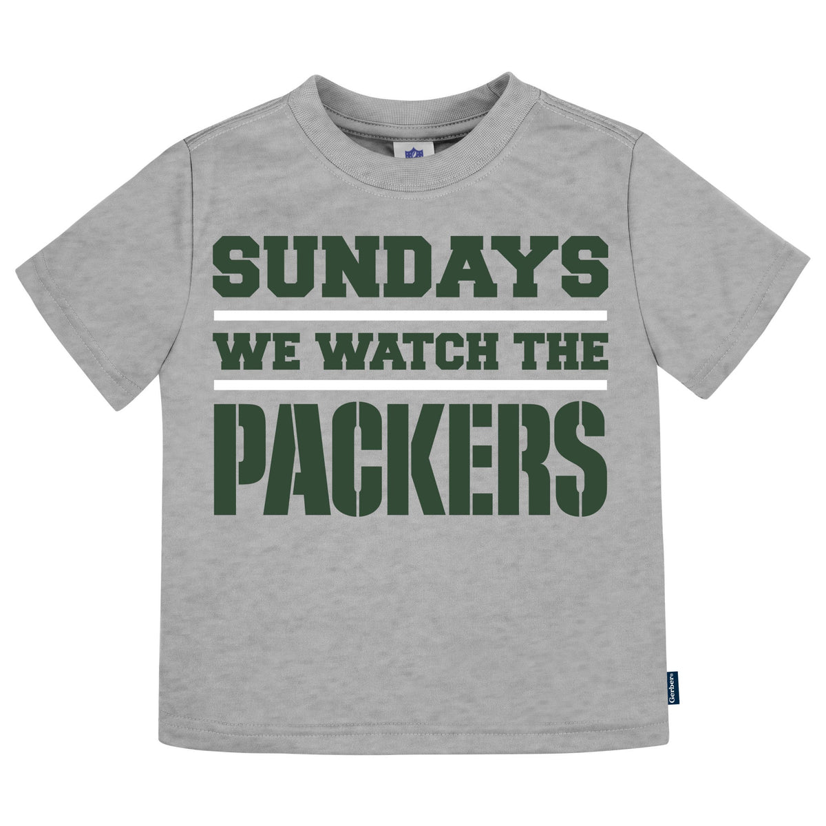 3-Pack Infant & Toddler Neutral Green Bay Packers T-Shirts, view 3