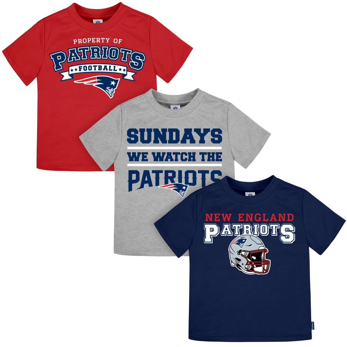 3-Pack Infant & Toddler Neutral New England Patriots T-Shirts