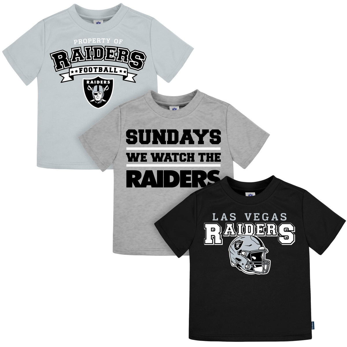 3-Pack Infant & Toddler Neutral Las Vegas Raiders T-Shirts