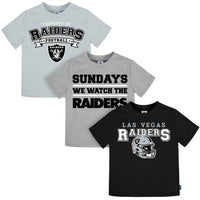 3-Pack Infant & Toddler Neutral Las Vegas Raiders T-Shirts