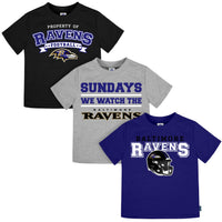 3-Pack Infant & Toddler Neutral Baltimore Ravens T-Shirts
