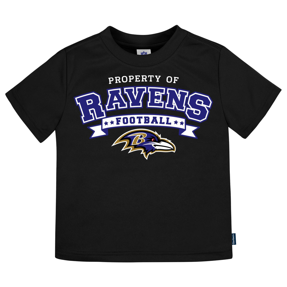 3-Pack Infant & Toddler Neutral Baltimore Ravens T-Shirts, view 2