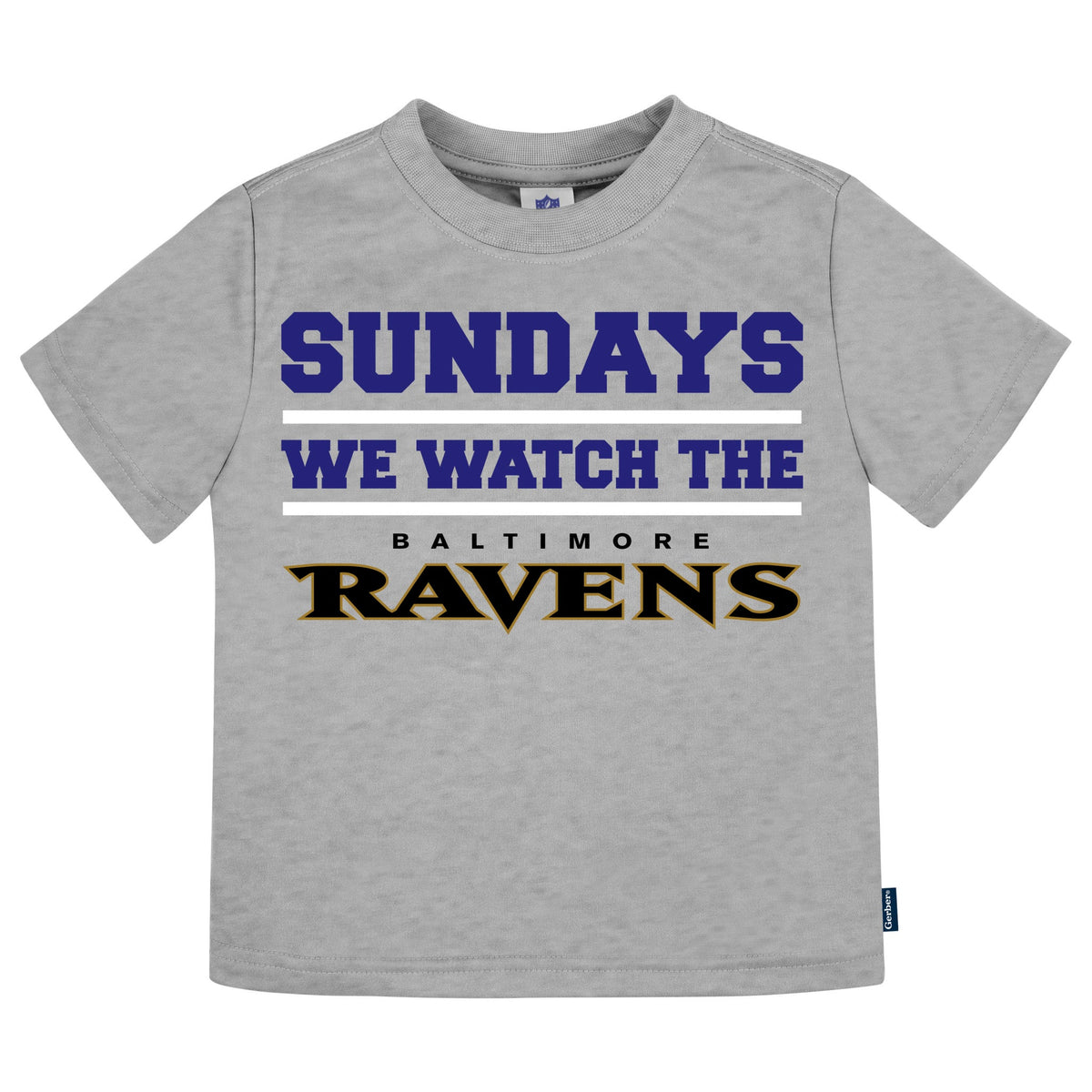 3-Pack Infant & Toddler Neutral Baltimore Ravens T-Shirts, view 3