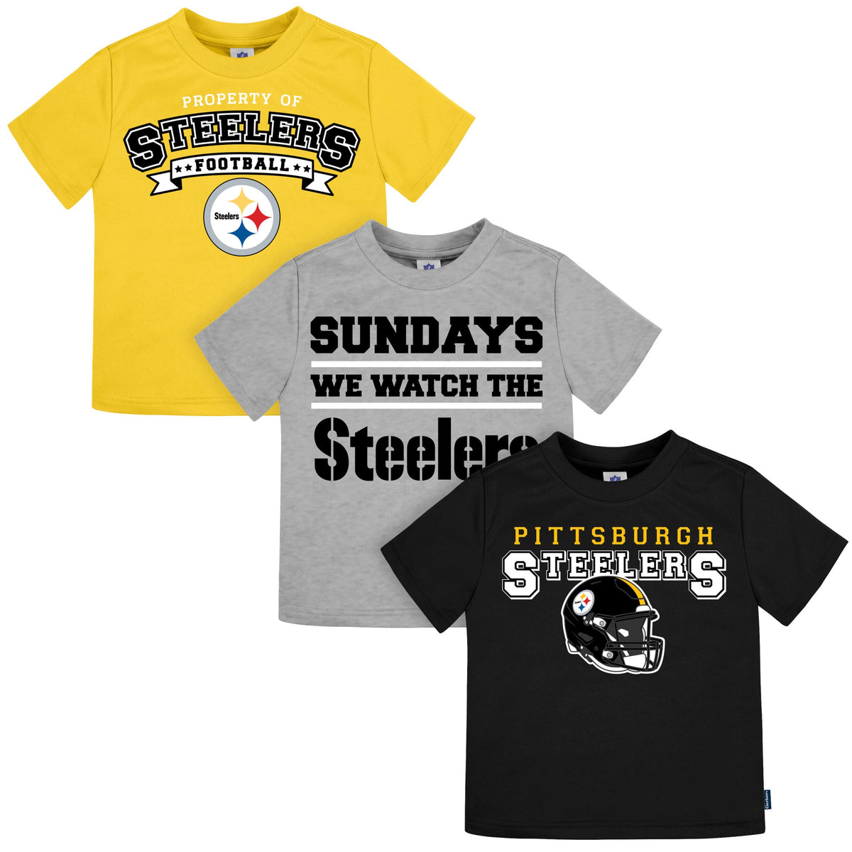 3-Pack Infant & Toddler Neutral Pittsburgh Steelers T-Shirts