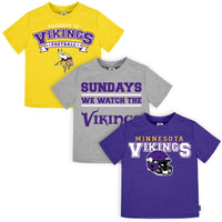 3-Pack Infant & Toddler Neutral Minnesota Vikings T-Shirts