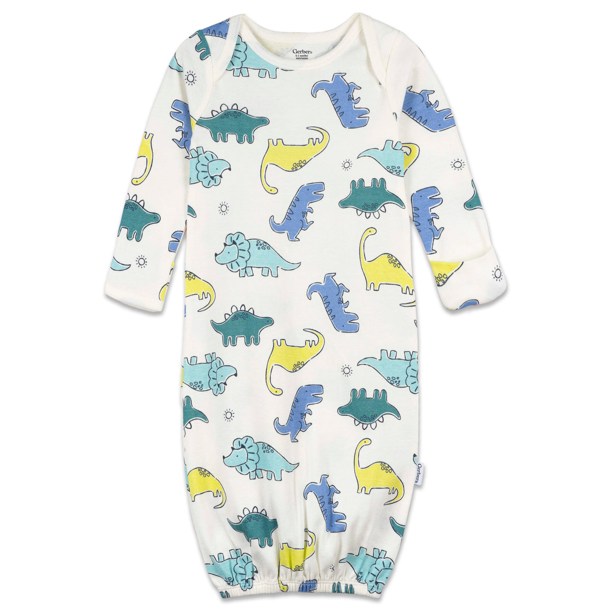 4-Pack Baby Boys Dinos Gowns