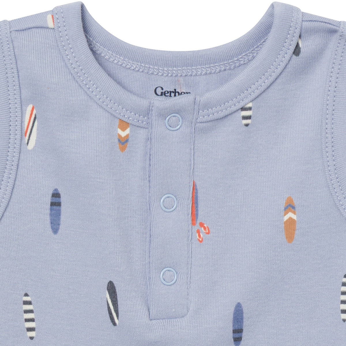 4-Pack Baby Boys Surfer Dude Sleeveless Bodysuits-Gerber Childrenswear Wholesale